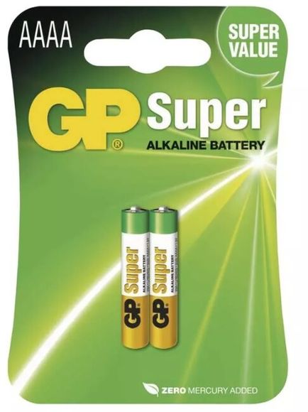 GP 25A Super Alkaline Mini AAAA Baterie (LR61), 2er-Pack