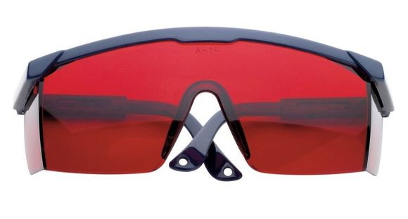 Laserbrille aus rotem Glas
