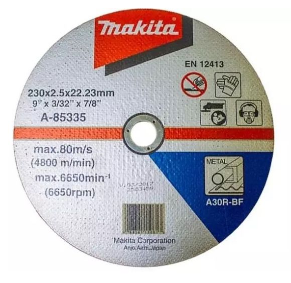 Trennscheibe für Stahl Durchmesser 230x2,5x22mm flach - MAKITA A-85335